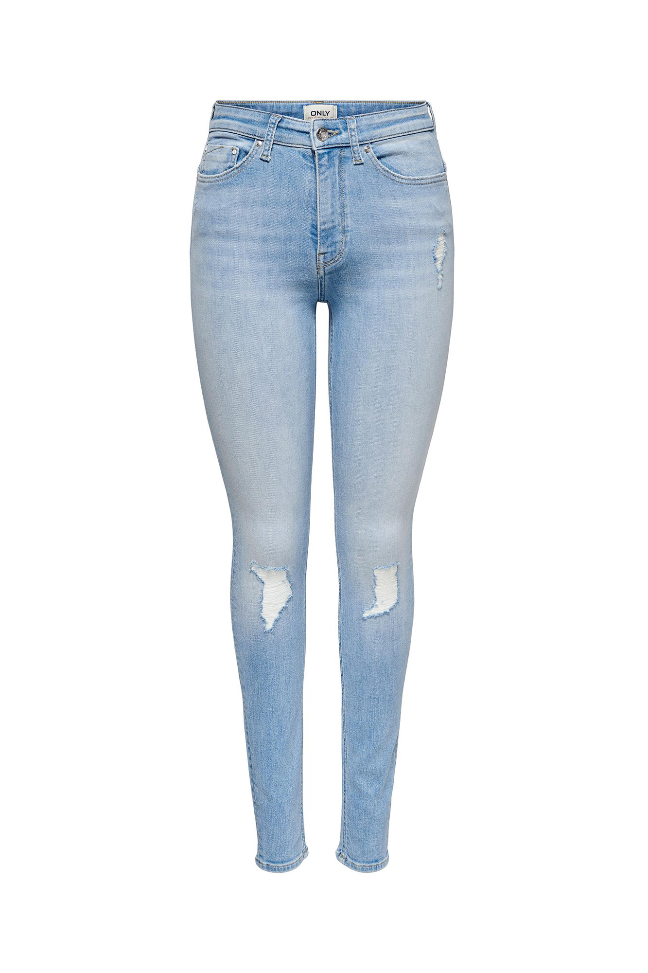 Calça jeans skinny e cintura média