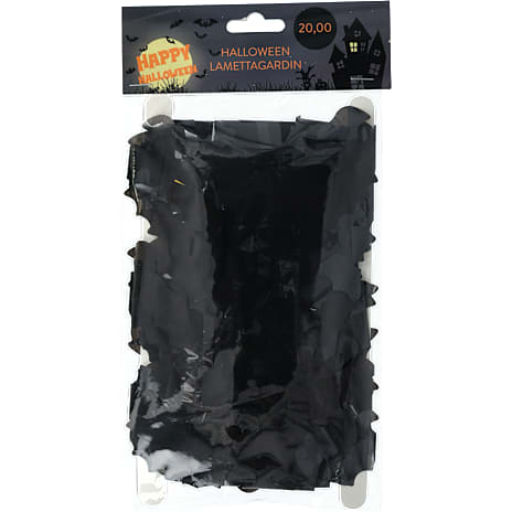 Halloween lamettagardin med flagermus 90x200 cm - sort