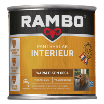 Rambo pantserlak interieur transparant zijdeglans warm eiken 250 ml
