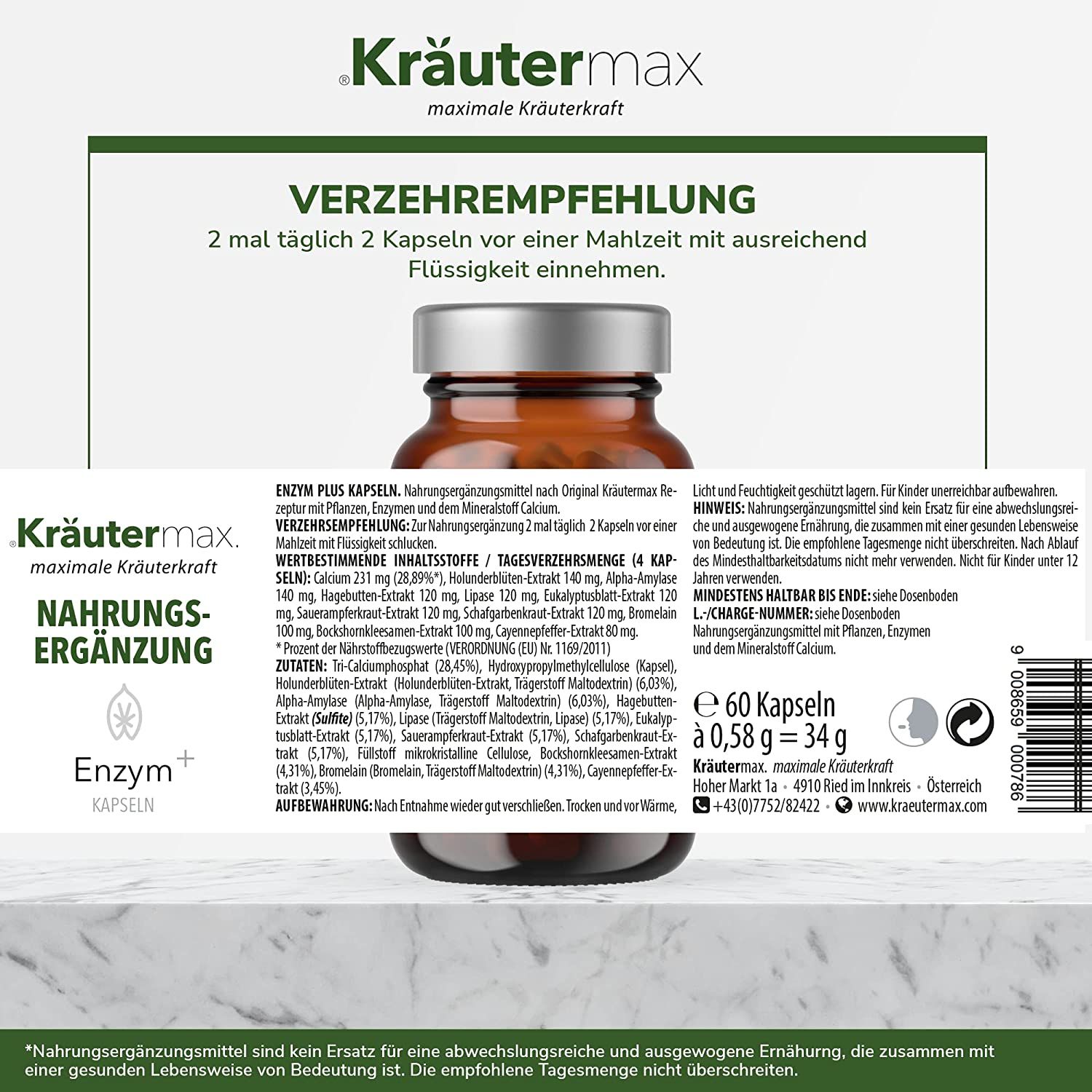 Kräutermax Enzym plus Kapseln