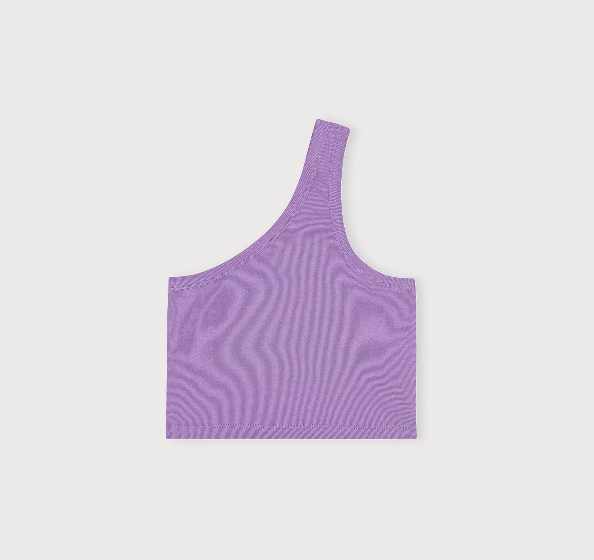 ORGANIC COTTON<br>Core Rib One Shoulder Crop Top