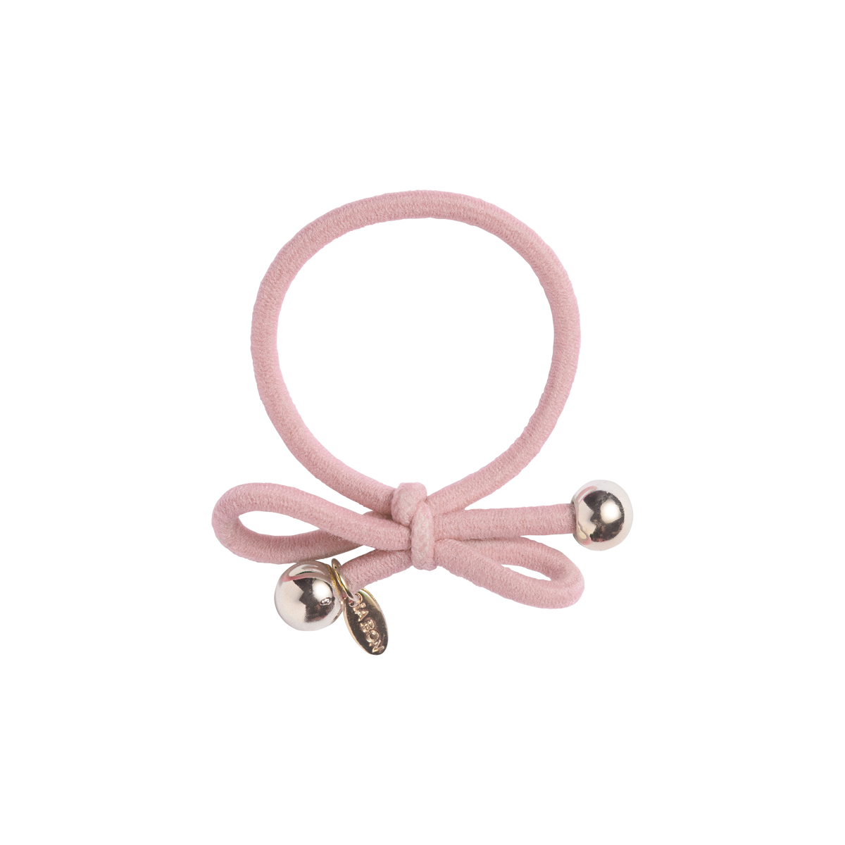 Hair Tie with Gold Bead Powder Pink