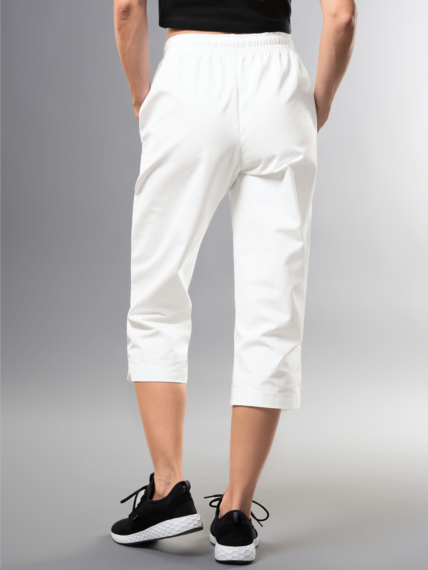 3/4 Freizeithose aus Baumwolle Weiss
