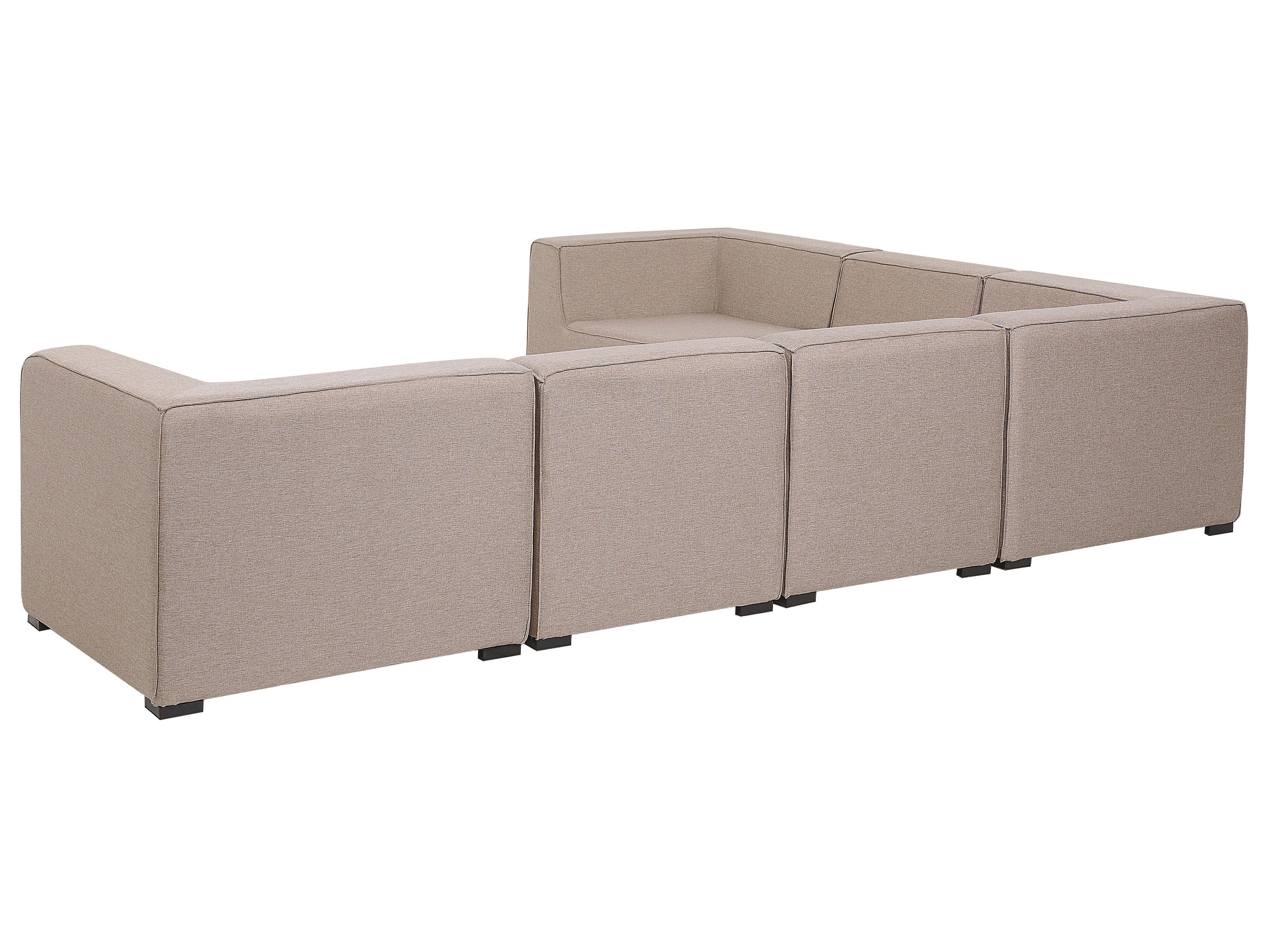 Tuin hoekbank met ottomaan 7-zits AREZZO linkszijdig modulair Beige