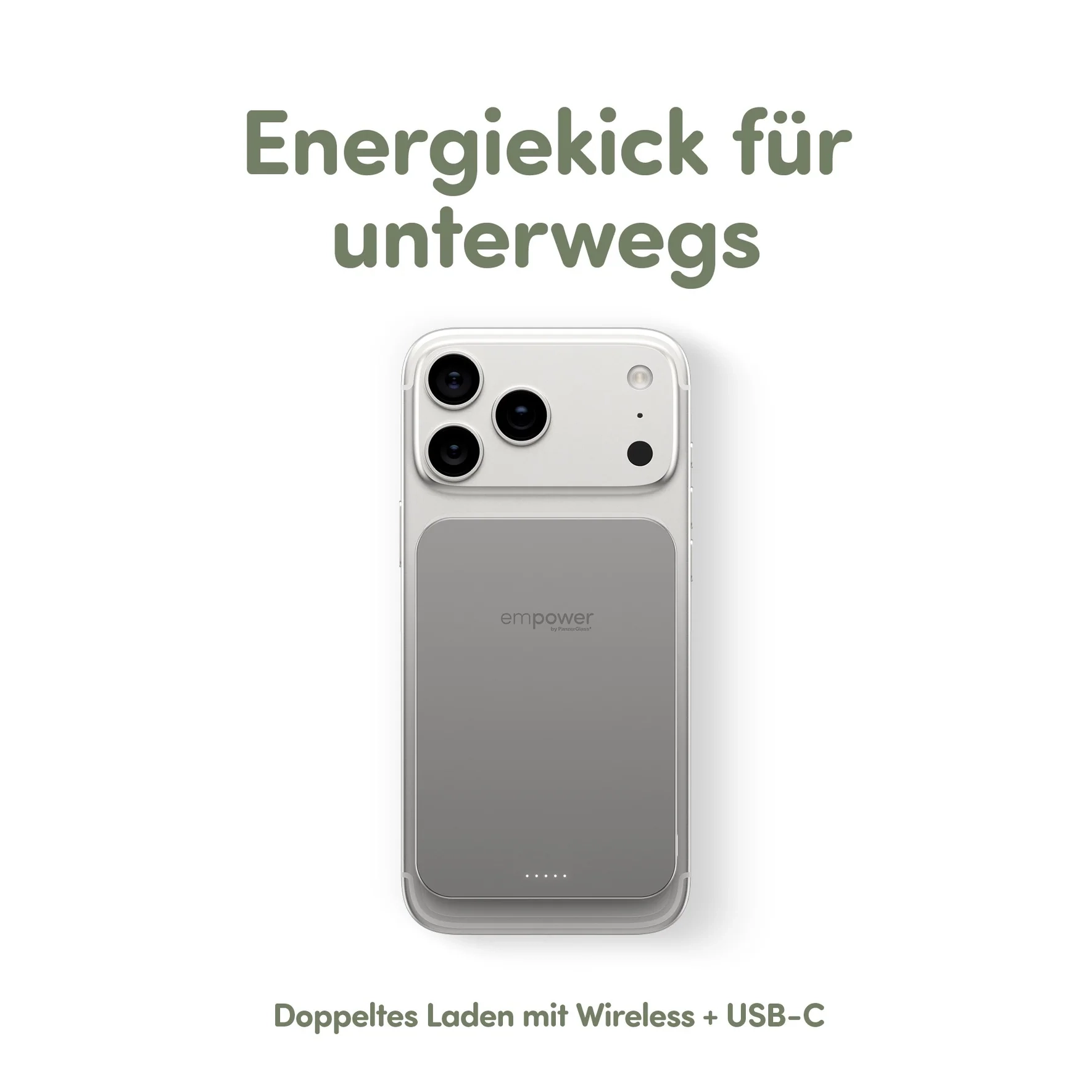 empower (20W) 5000mAh Powerbank USB C Ladegerät MagSafe Qi2 Wireless Charger PD (EM82419) - Titanium