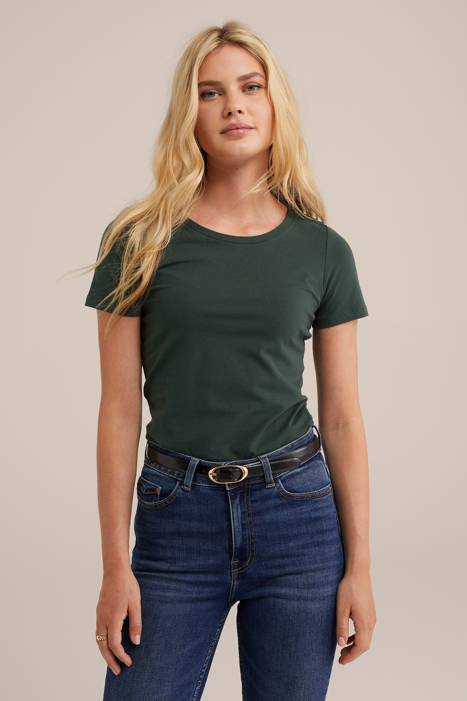 T-shirt WE Fashion Zeegroen