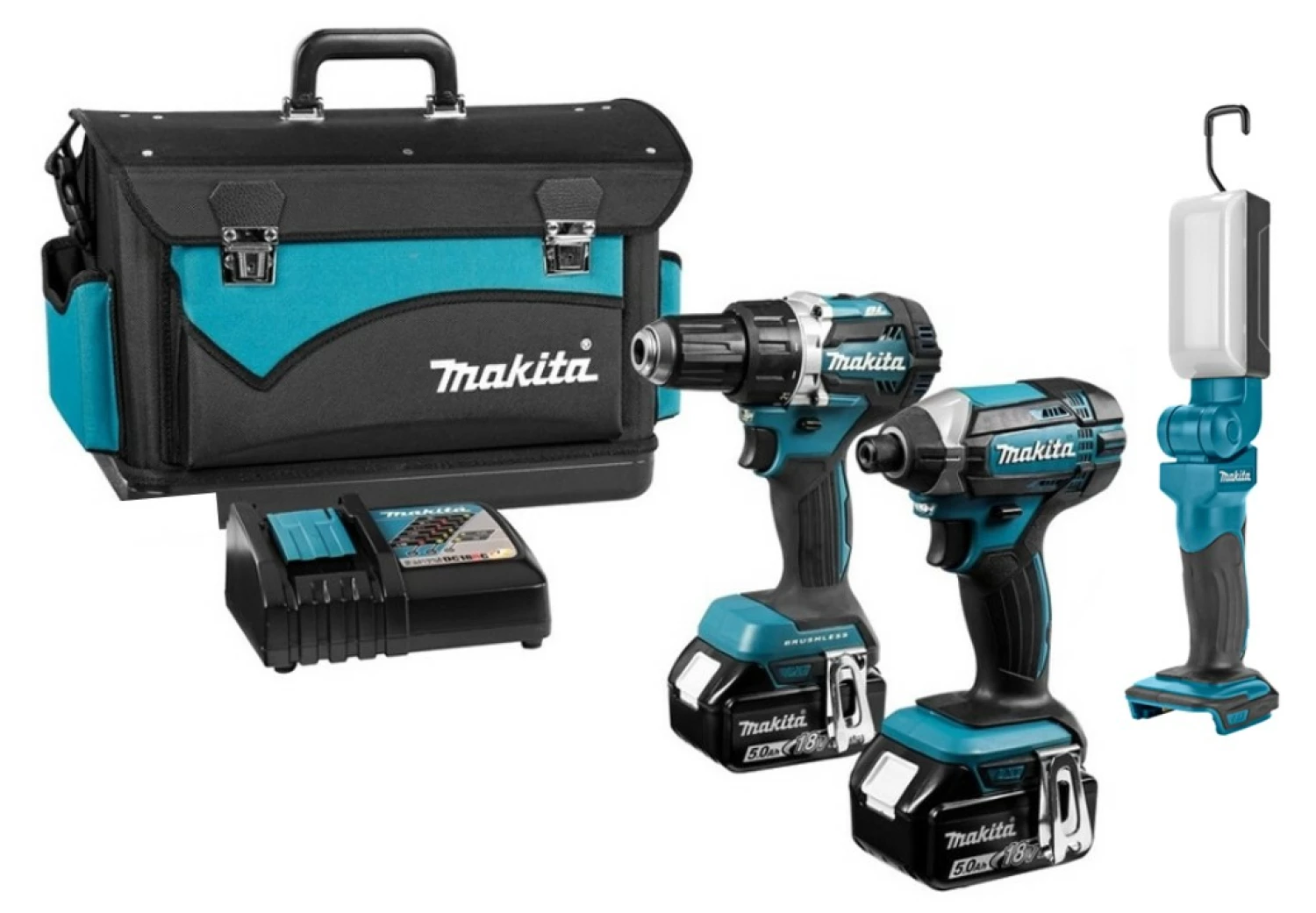Makita DLX3077TX 18V Li-Ion accu Combiset in koffer (2x 5,0Ah accu)