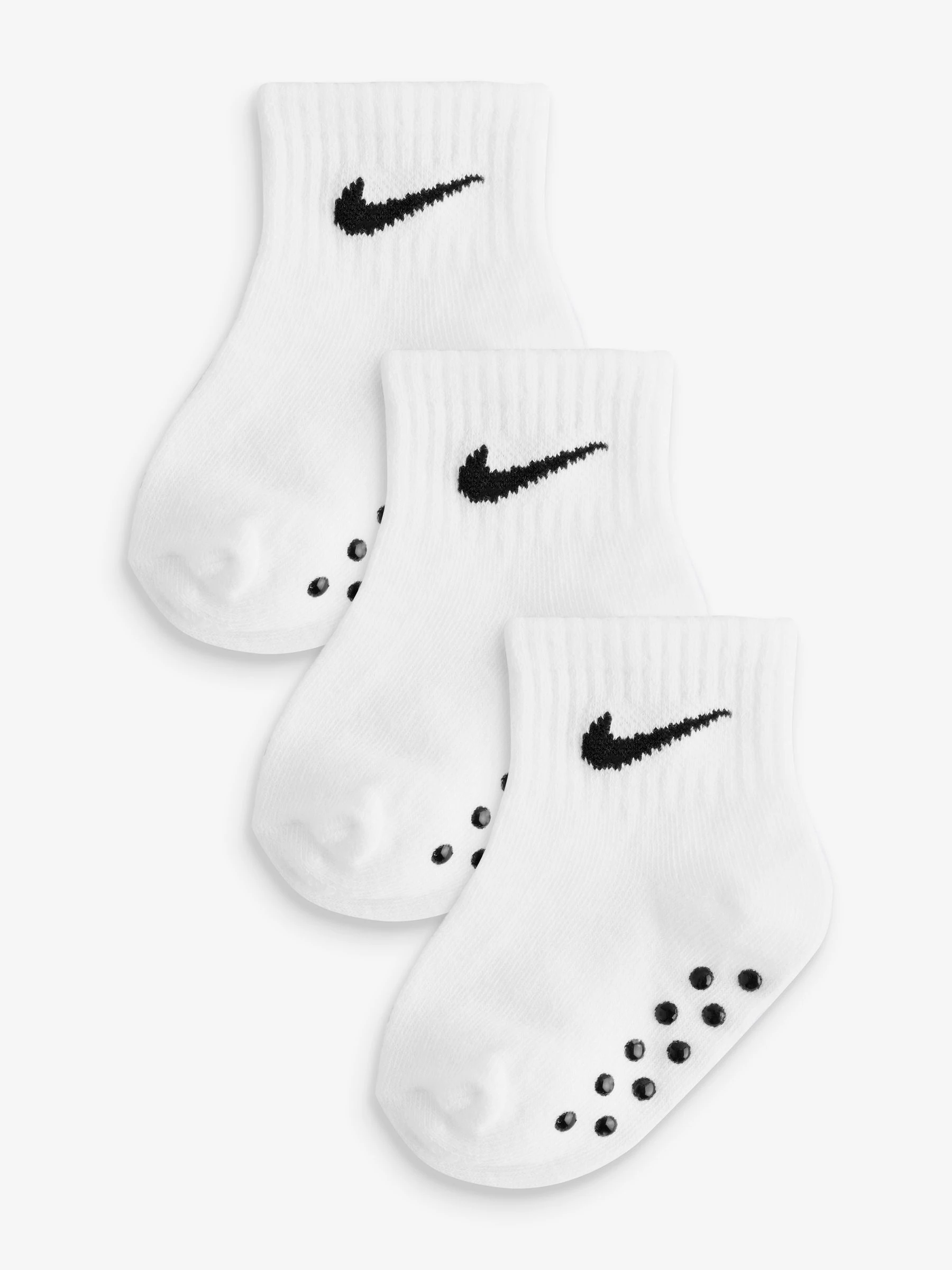 Wit - Nike set van 3 paar babysokjes met antislip