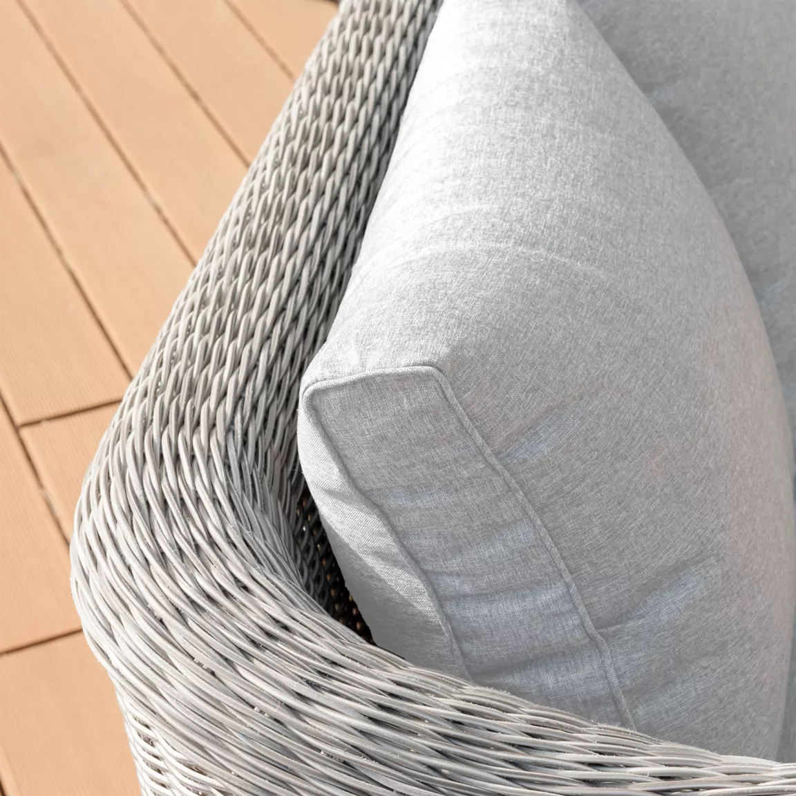 Salon de jardin en résine tressée 7 places 5 pcs Calvi Gris et gris clair