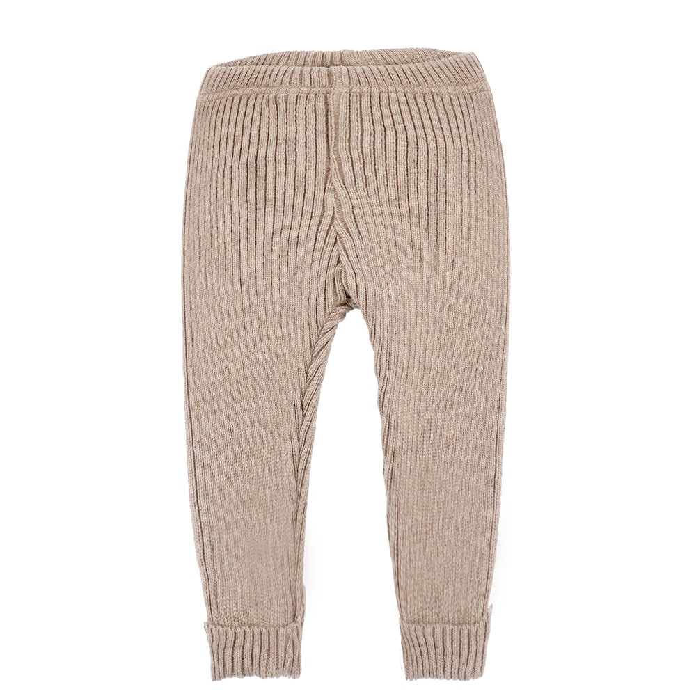 MAXIMO Leggings  Baumwolle, Rippstrick, breiter Umschlag am Bein, Gummizug