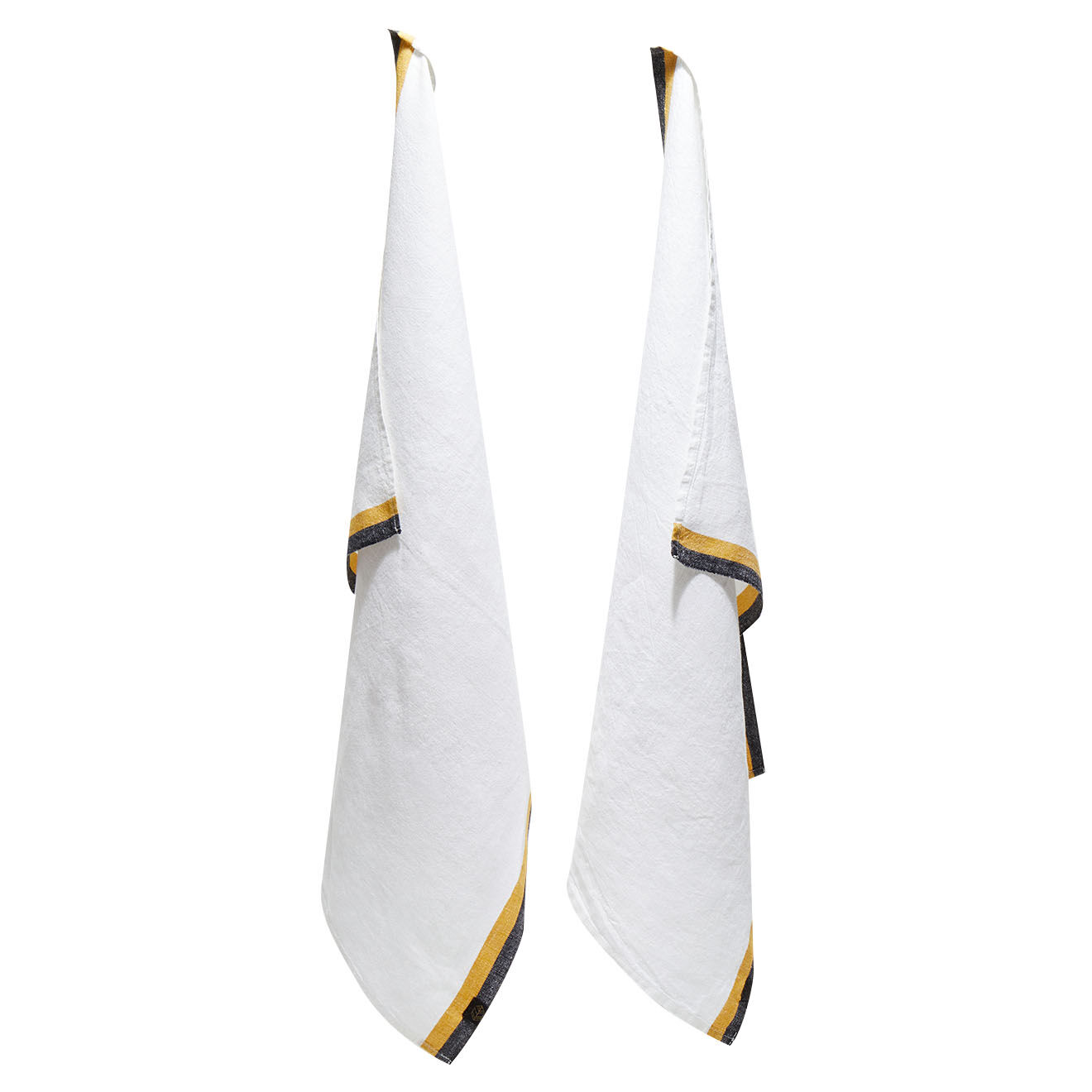 Haomy 2 Torchons 100% Lin Sisco safran - 48x70 cm