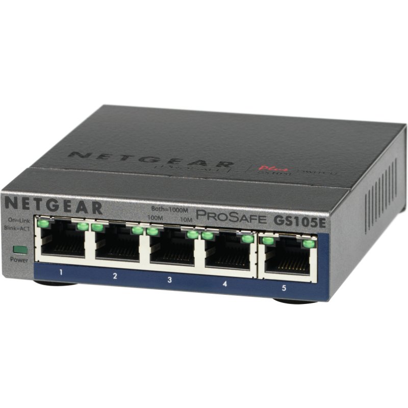 NETGEAR GS105E-200PES commutateur réseau Géré L2/L3 Gigabit Ethernet (10/100/1000) Gris