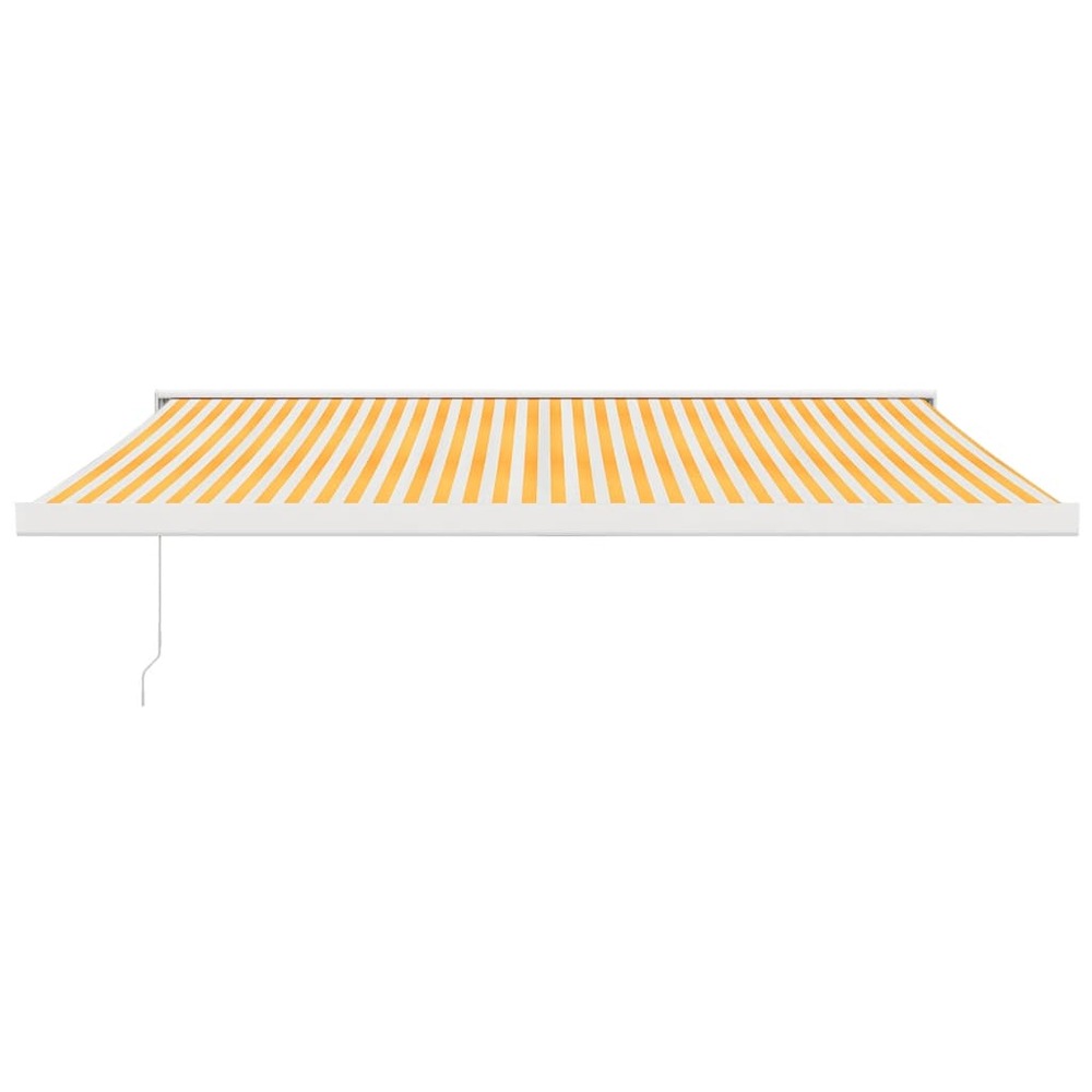 Auvent rétractable jaune et blanc 4x3 m tissu et aluminium