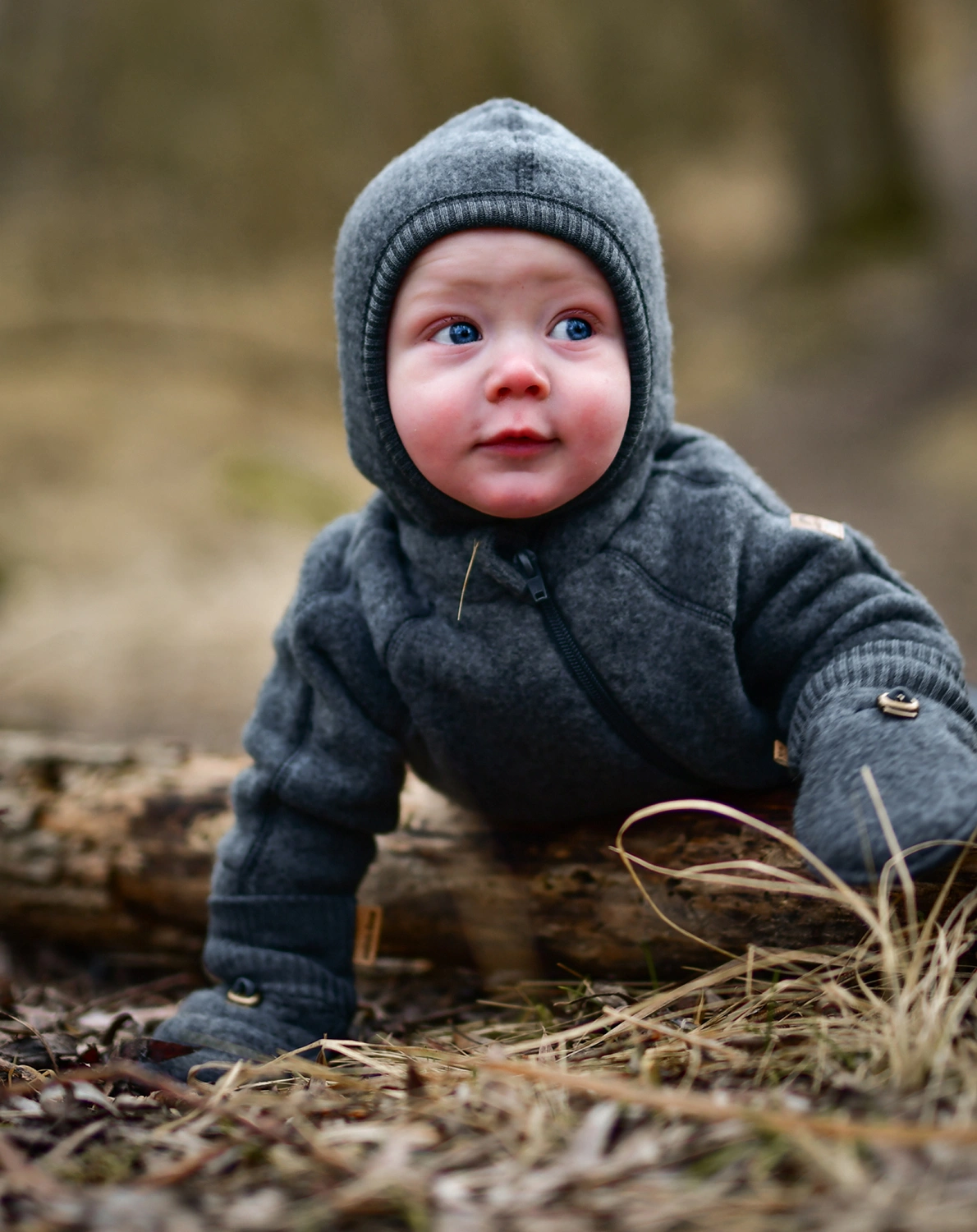 Woll-Fäustlinge MERINO in melange anthracite