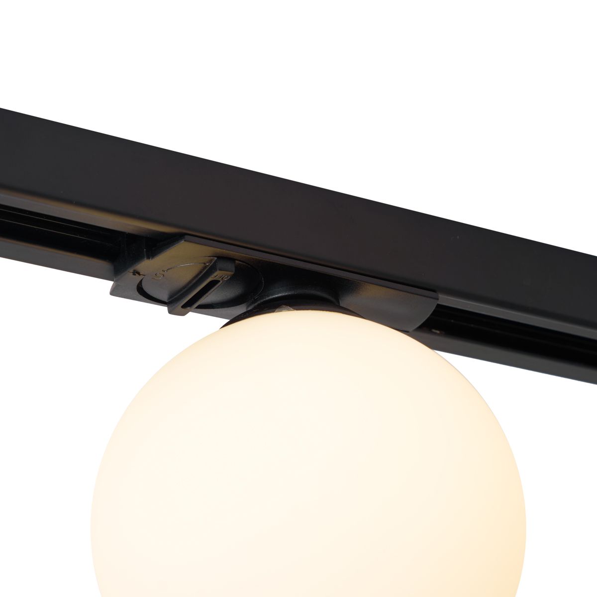 Moderne plafondlamp zwart met wit glas voor railsysteem 1-fase - Iconic Perle