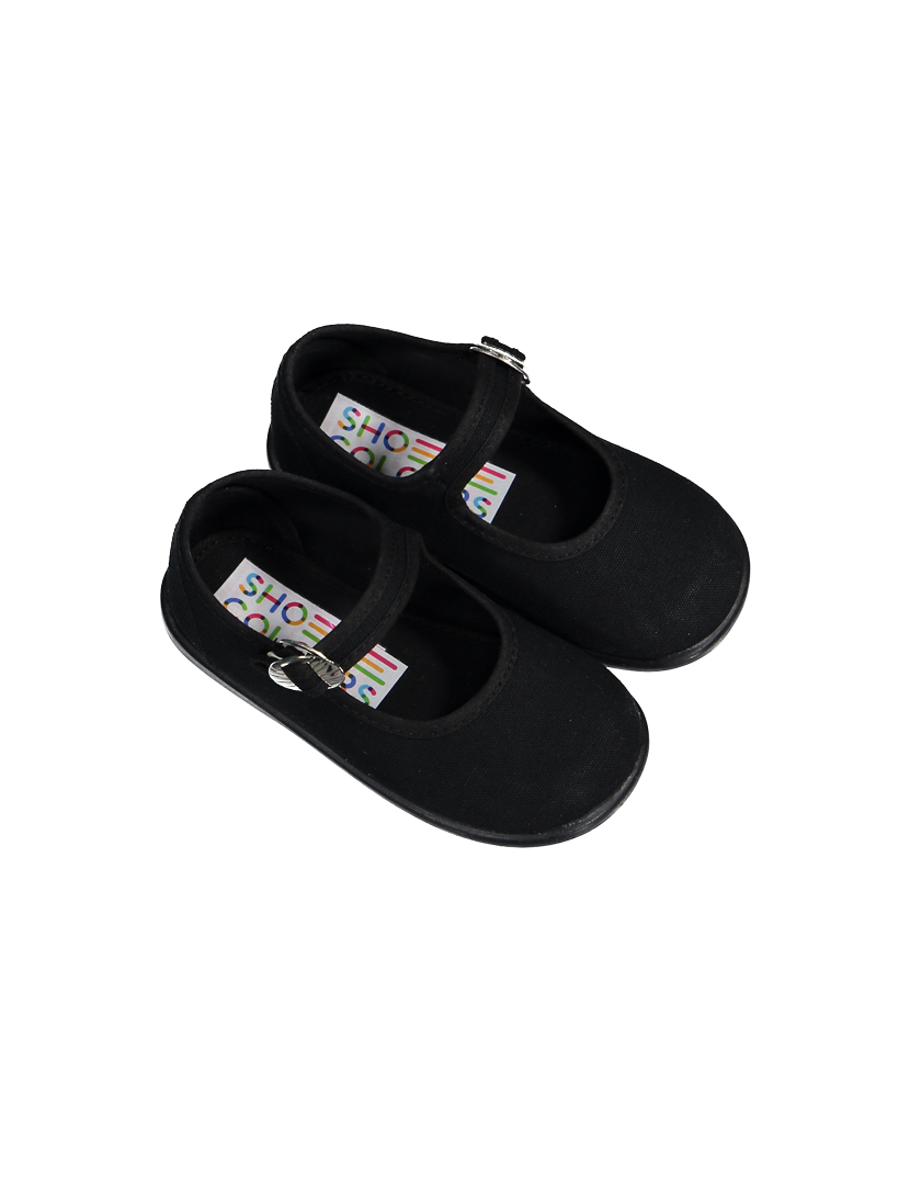Black Canvas Ballerinas