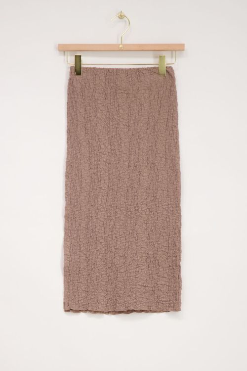 Taupe midi skirt bubble