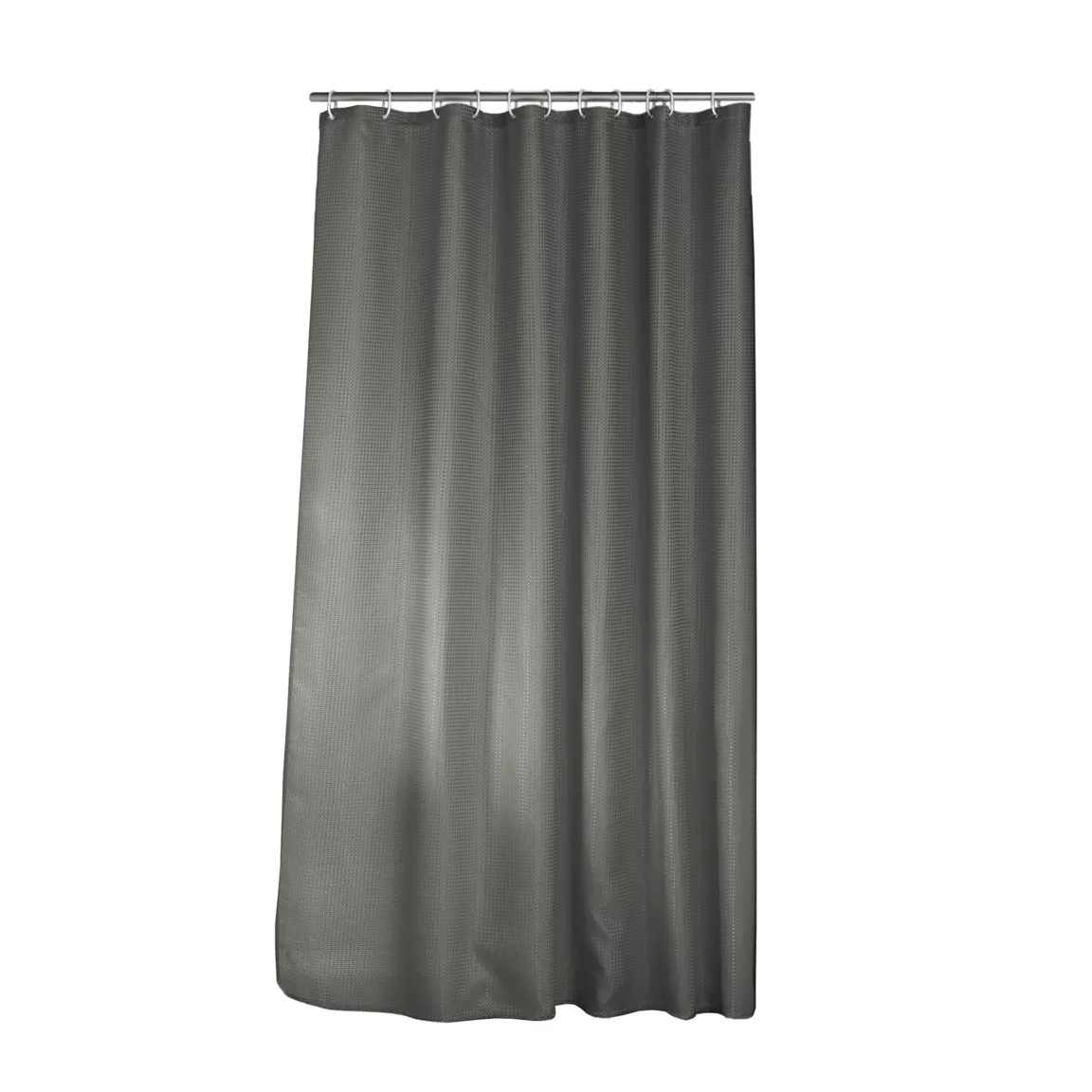 Rideau de douche effet tissé à anneaux (180 x 200 cm) Quartz Gris anthracite