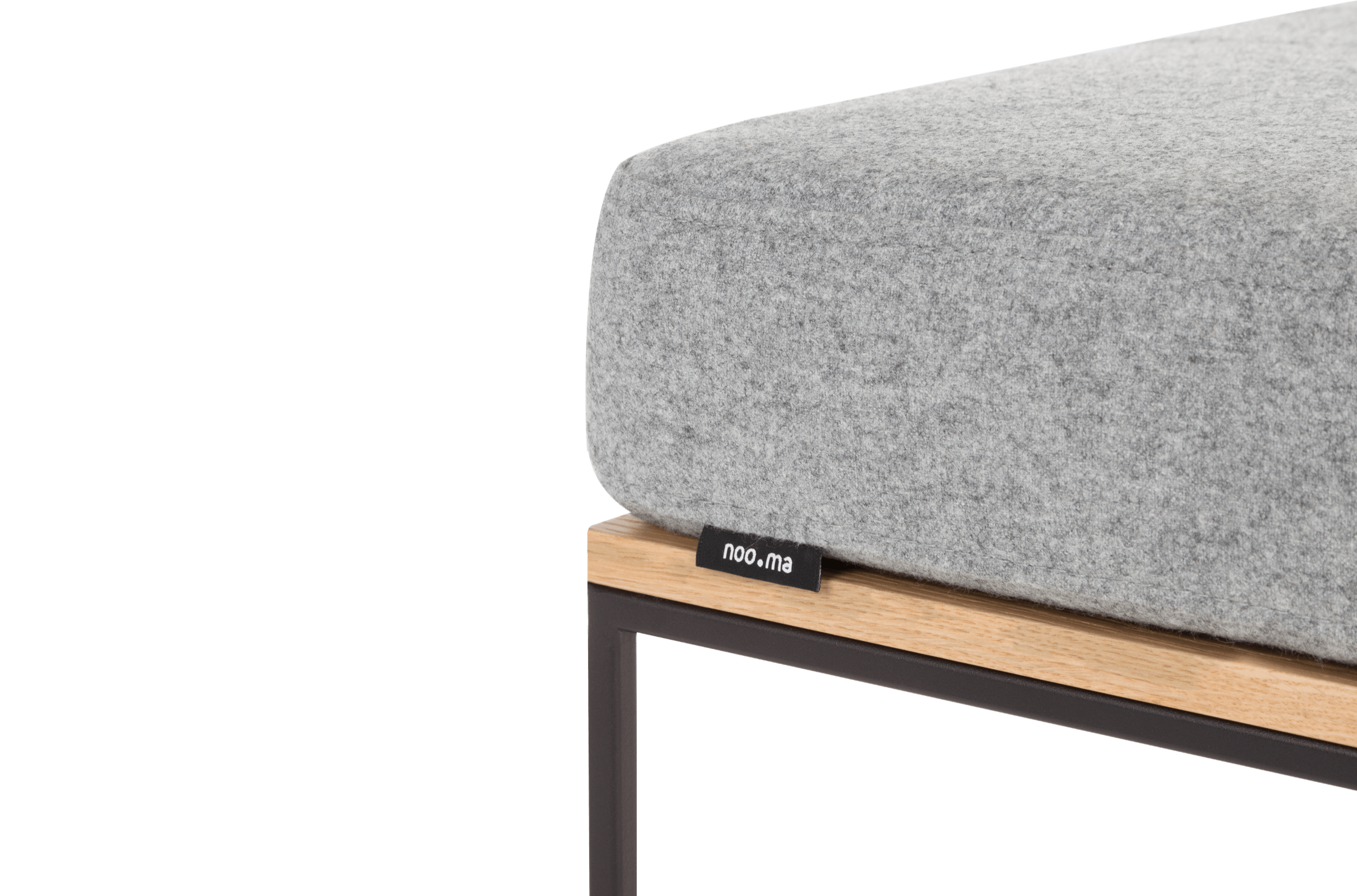 noo.ma FEO Poef - Oak | Universal Grey Wool