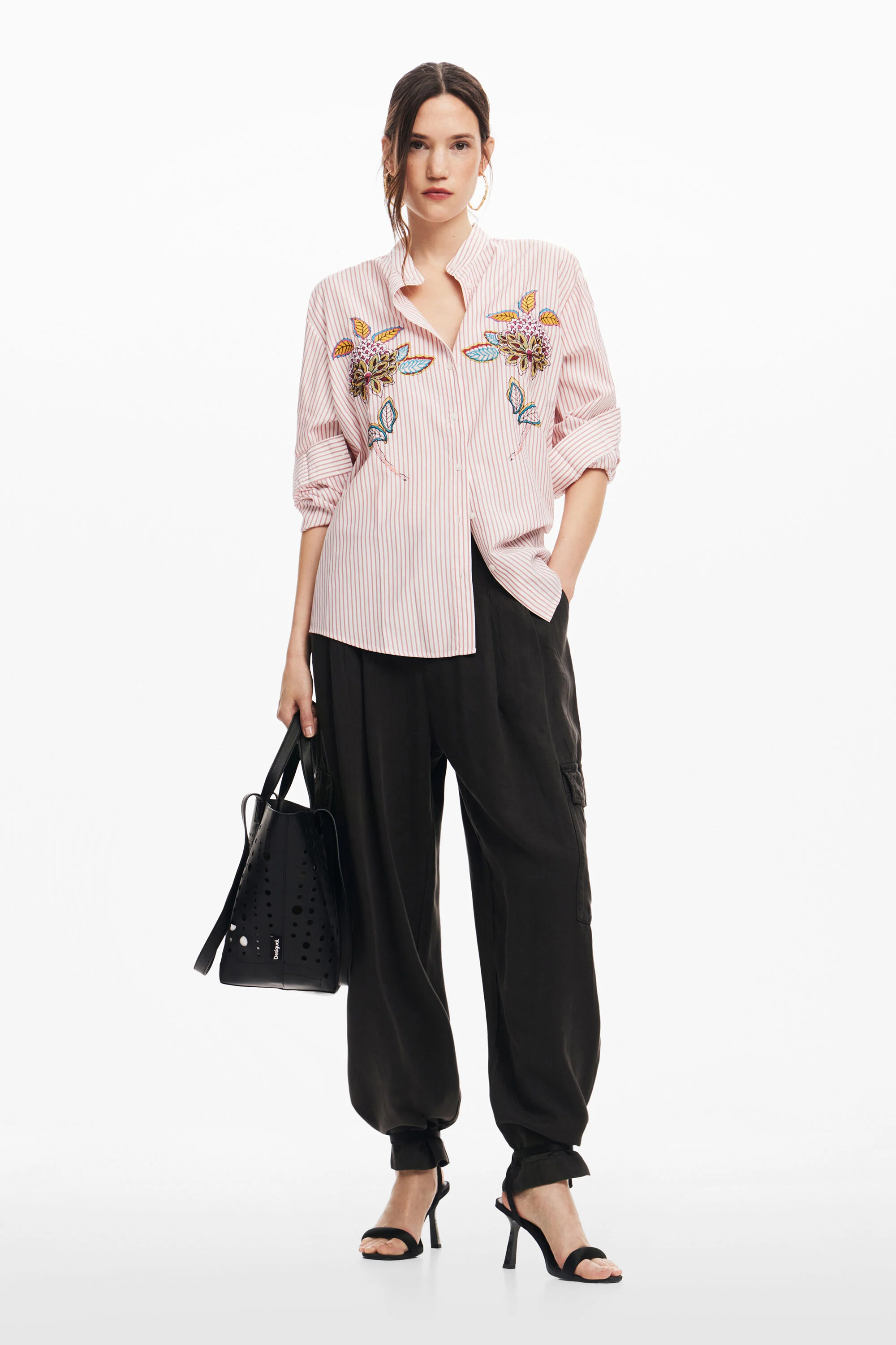 Camisa listrada floral