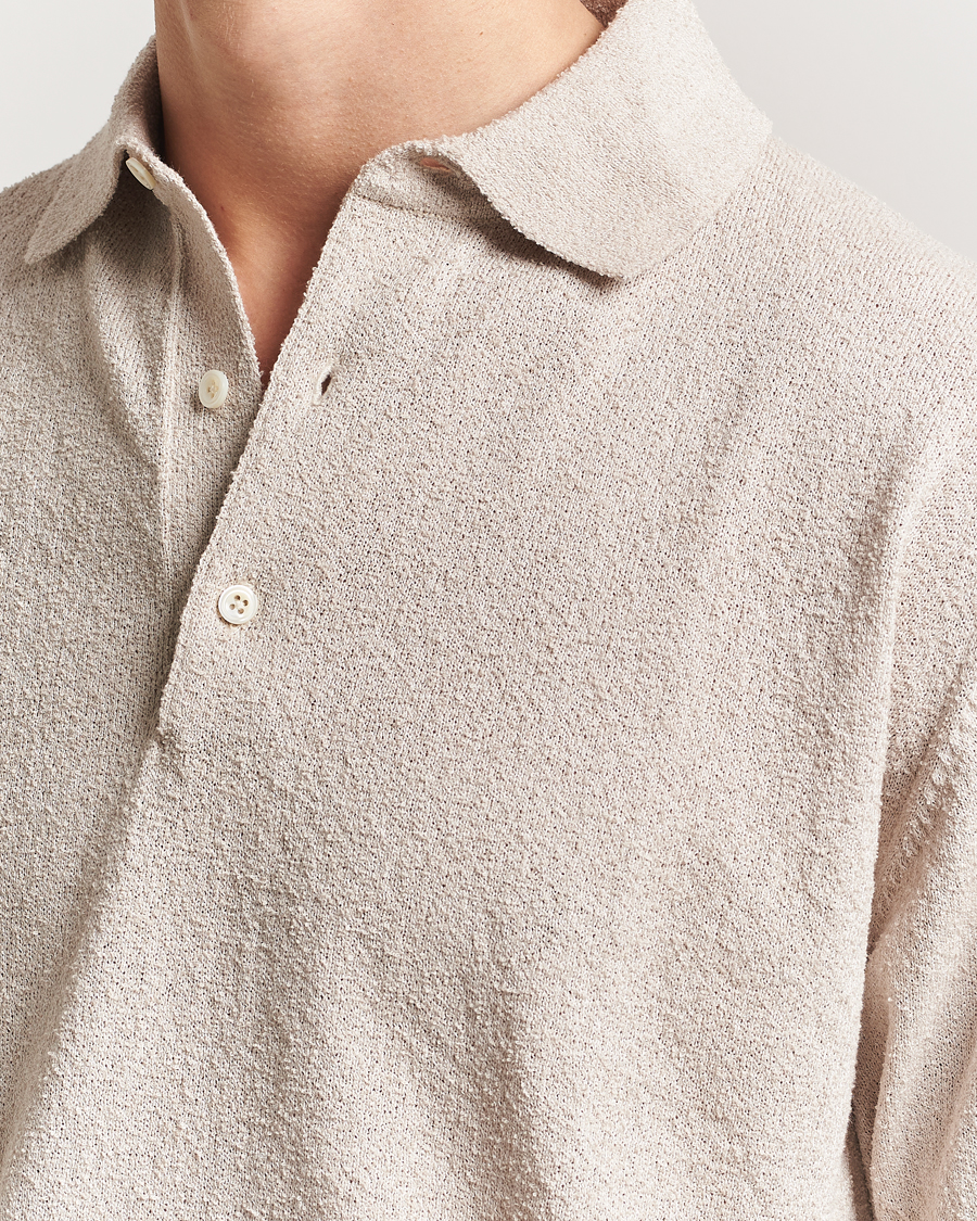 BEAMS PLUS Short Sleeve Boucle Polo Beige