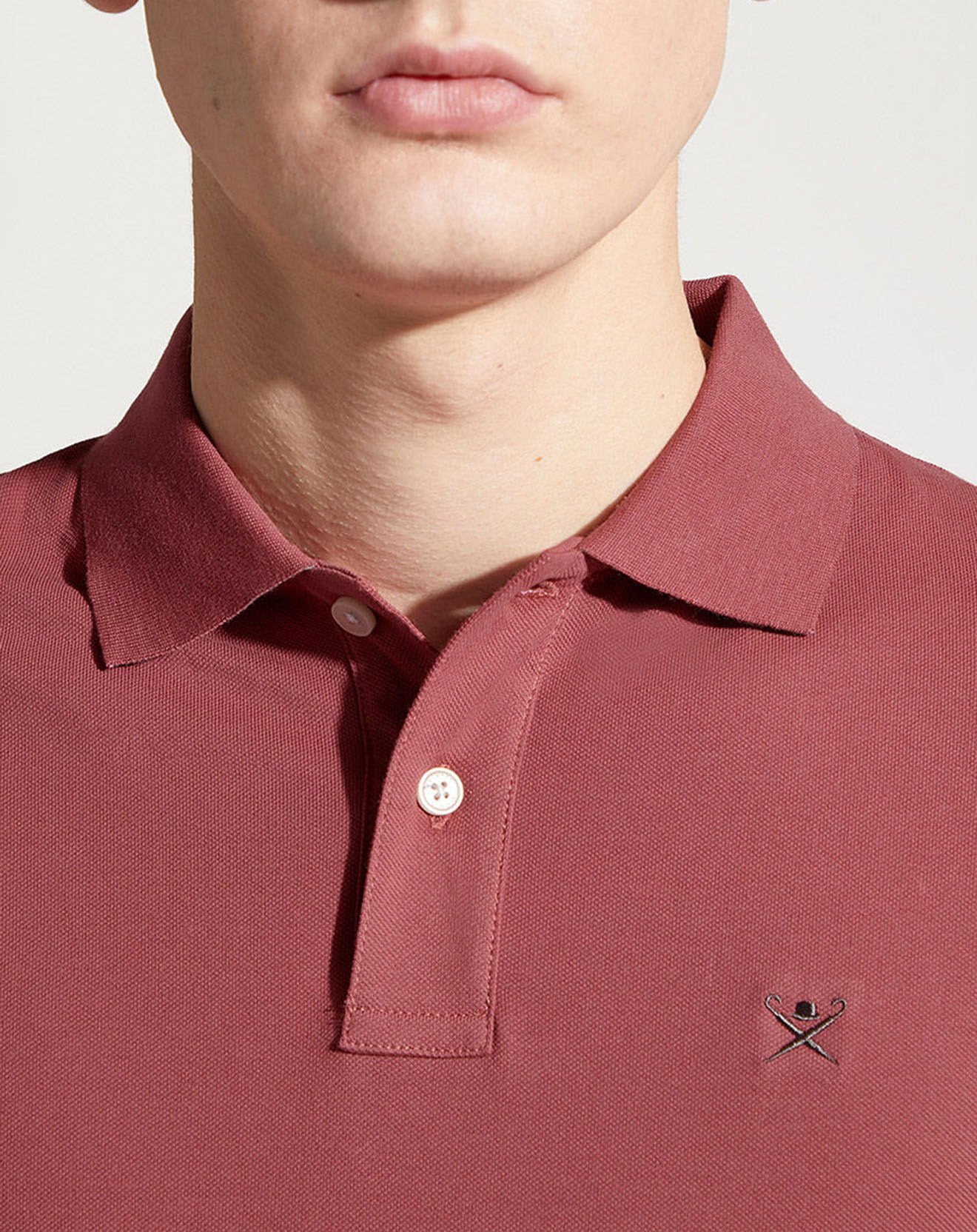 Hackett London Polo Slim Fit manches courtes uni piqué rouge