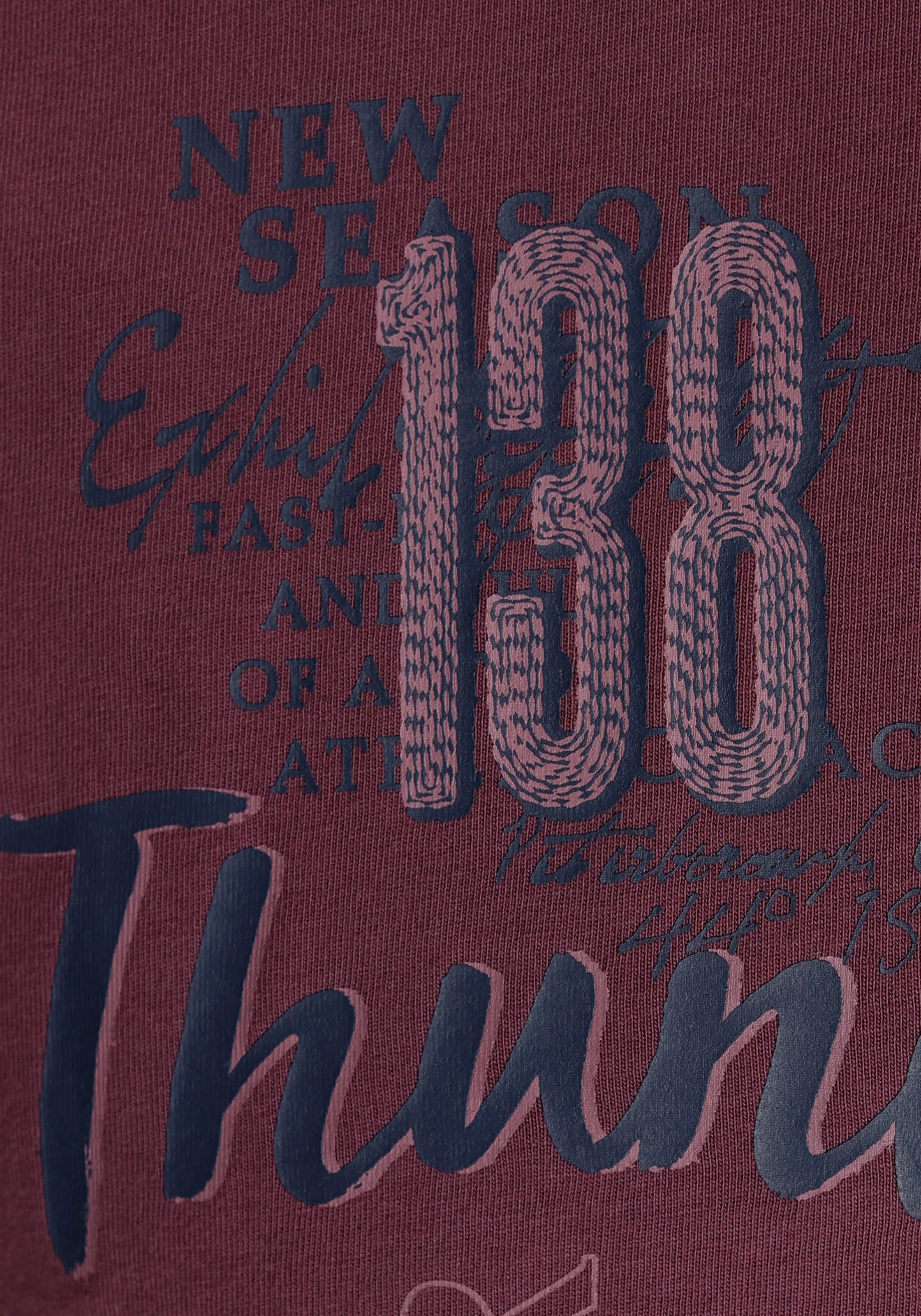 Man's World T-Shirt , Kurzarm,  lässiger Print,  aus Baumwolle