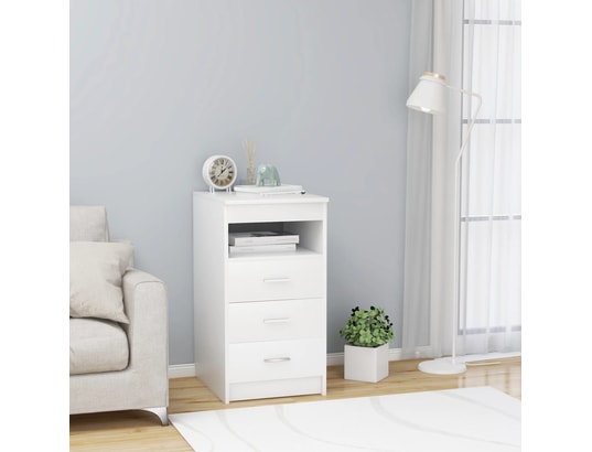 VIDAXL - Armoire à tiroirs blanc 40x50x76 cm aggloméré