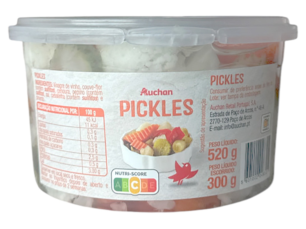 PICKLES SELEÇÃO AUCHAN TAÇA 520(300)G
