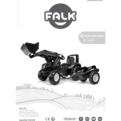 Falk Toys New Holland frontlæsser med vogn
