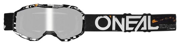 Masque Enfant O'Neal B-10 Attack Noir/Blanc Ecran Silver Miroir