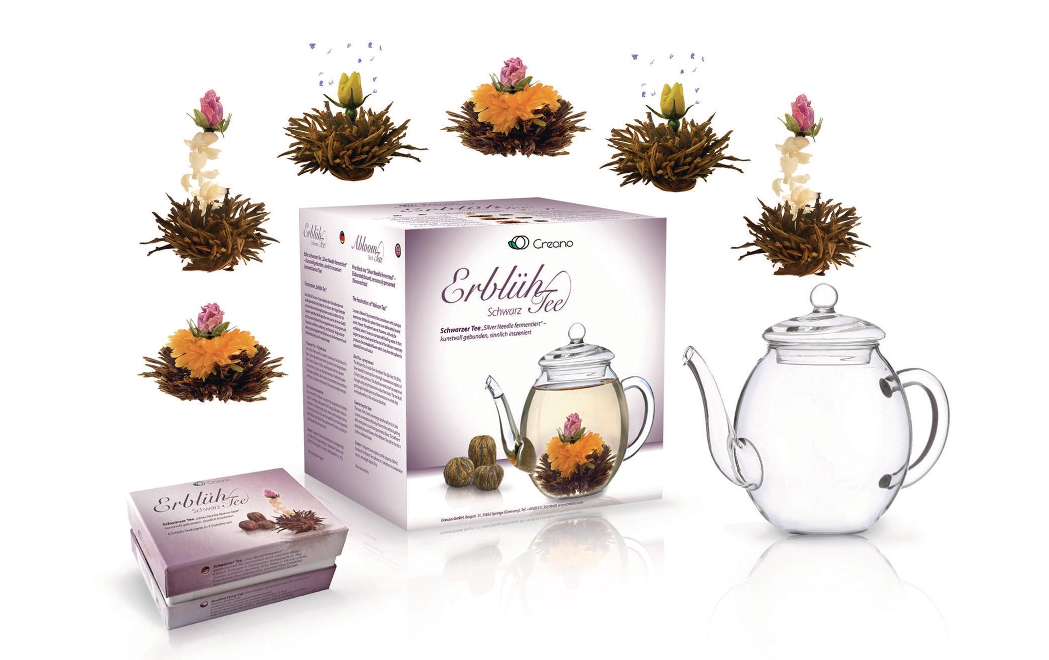Tee-Set Erblühtee 0.5 l, TransparentGeschenkset Schwarzer Tee