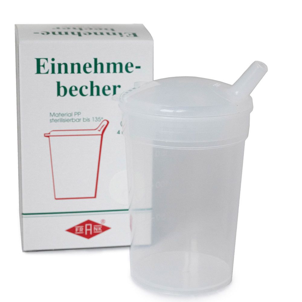 FRANK® Einnehmebecher Kunststoff mit abnehmbarem Trinkdeckel 4 mm