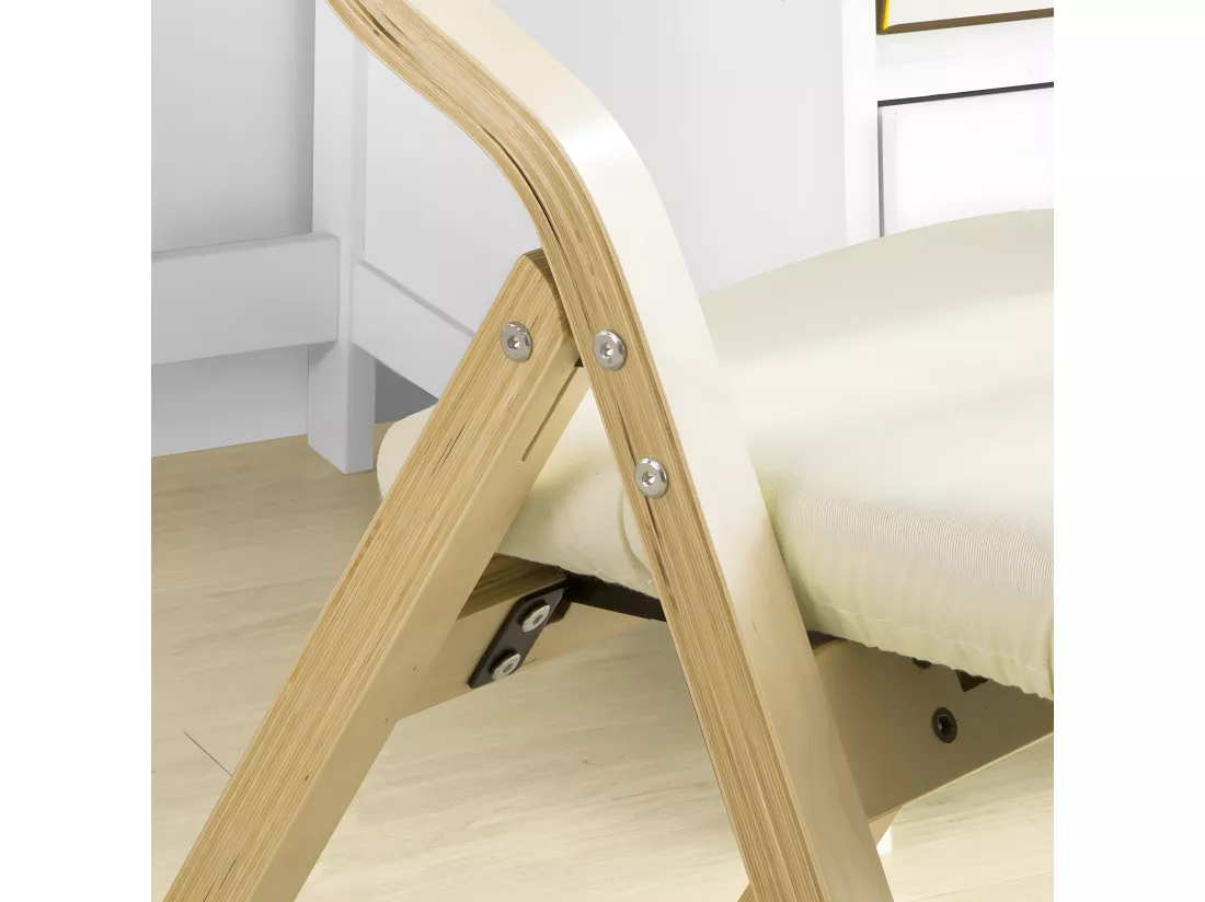 Chaise pliante en bois avec assise rembourrée, Chaise pliable pour Cuisine, Bureau FST40-W SoBuy