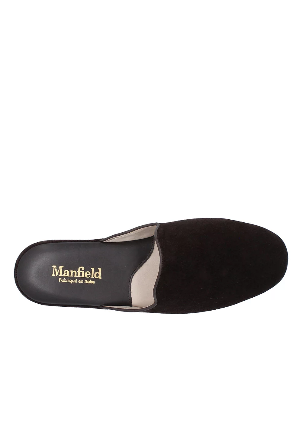 PANTOUFLE MULE OUVERTE VELOURS MARRON