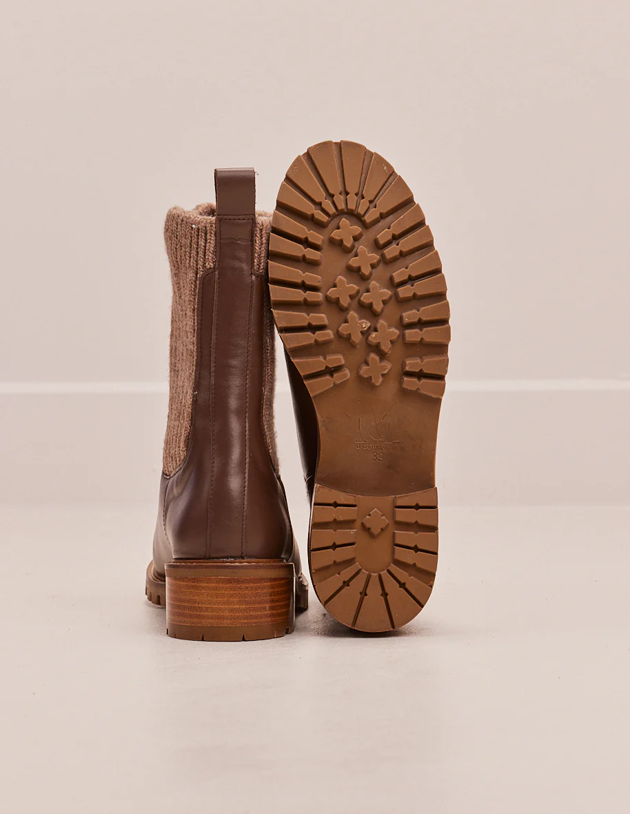 Bottines Megane - Cuir marron foncé