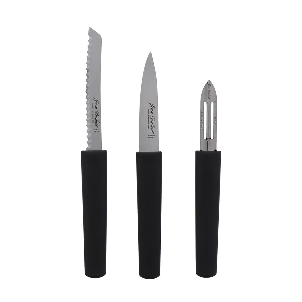Set de 3 pièces en inox Eco-responsable office, éplucheur, tomate noir