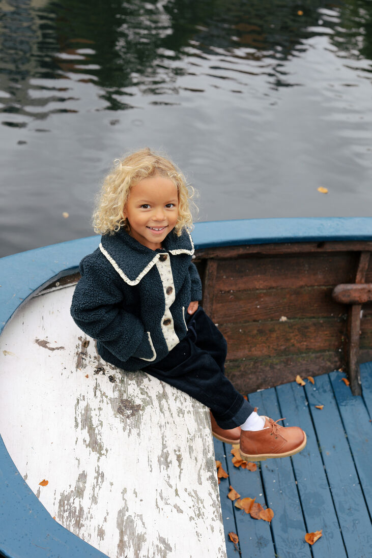 KONGES SLOJD donkerblauwe konges slojd jack cala collar frill jacket