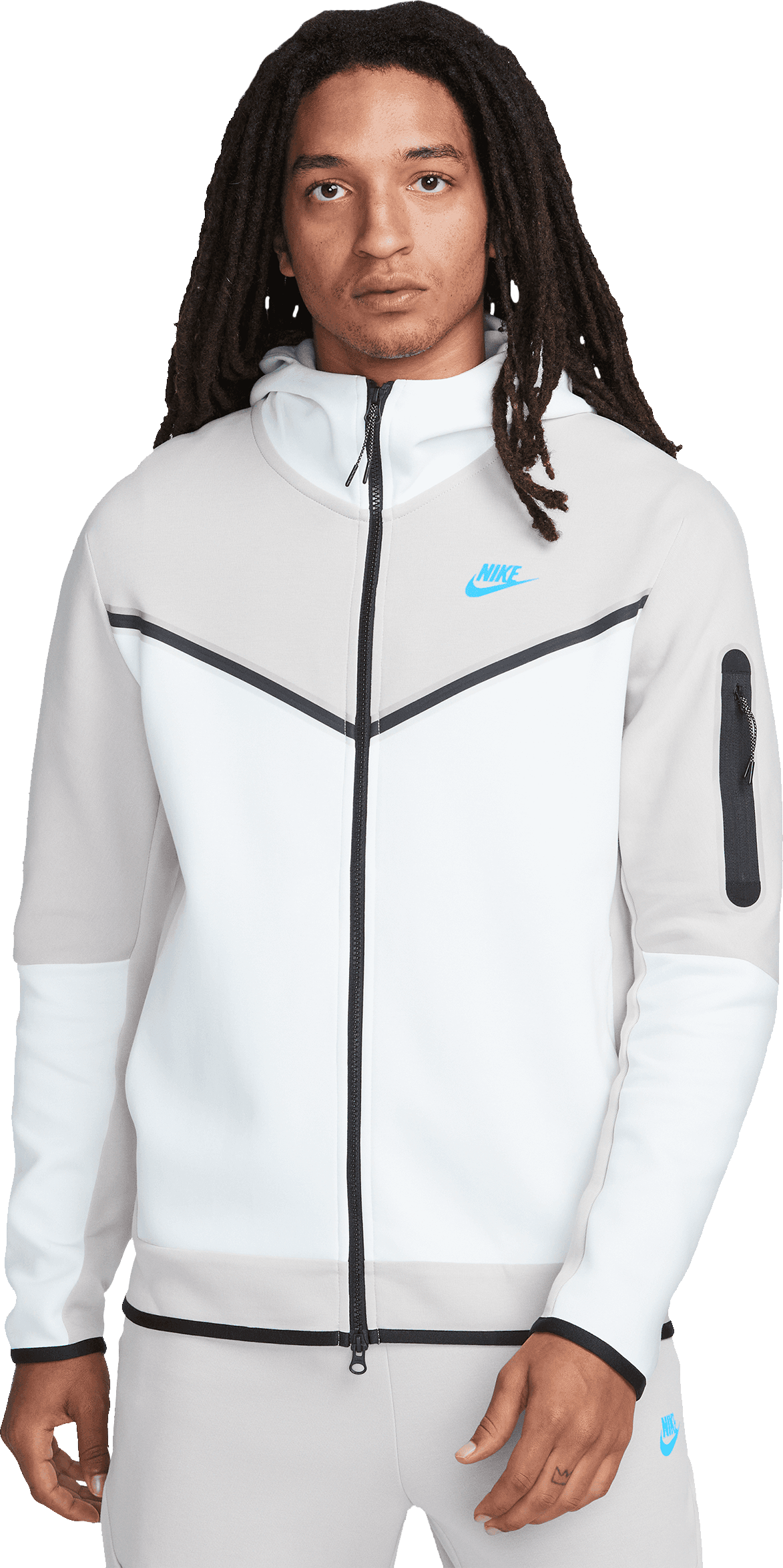 Nike Tech Fleece Kapuzenjacke Grau Weiss F012