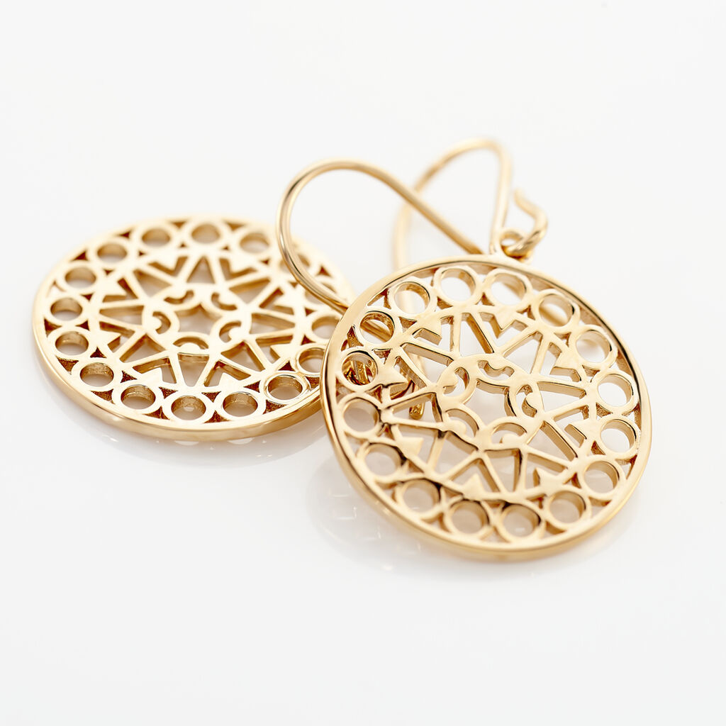 Boucles D'oreilles Pendantes Celso Plaqué Or Jaune