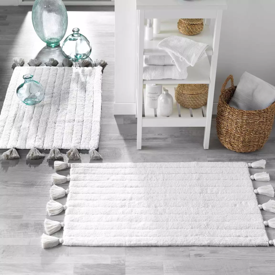 Tapis de bain coton (50 x 80 cm) Minatis Blanc