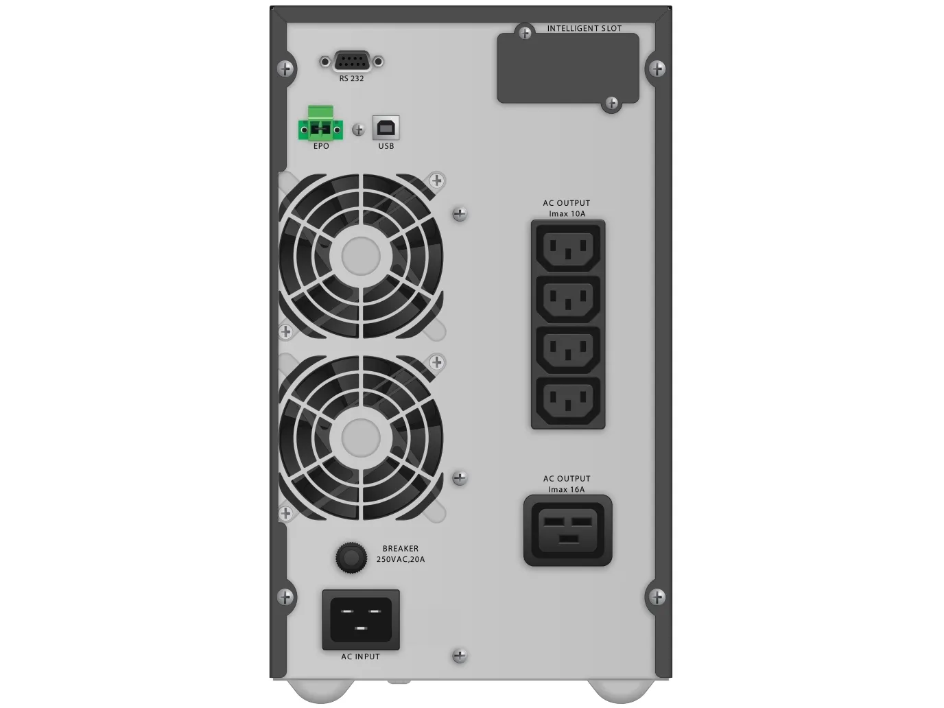PowerWalker VFI 3000 TG - UPS - 2700 Watt - 3000 VA - 9 At - RS-232, USB - output-stikforbindelser: 5