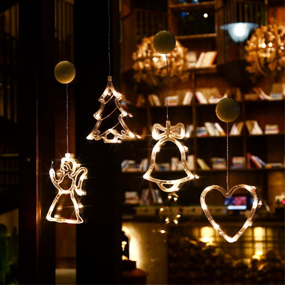 (19x18cm) Weihnachts LED Deko Christmas Fenster Beleuchtung mit Saugnapf (Batteriebetrieben) - Schneeflocke