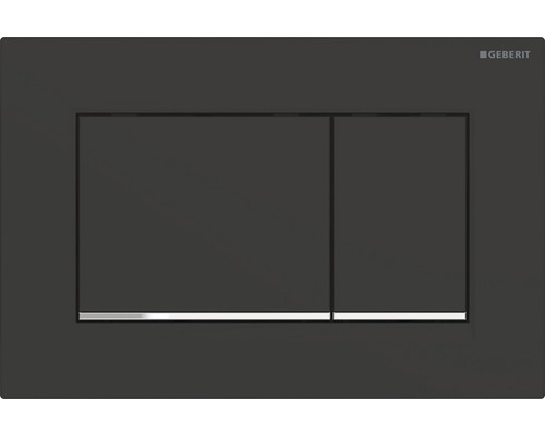 GEBERIT Sigma 30 bedieningsplaat, matzwarte plaat / matzwarte knop / chromen sierlijst 115.883.14.1