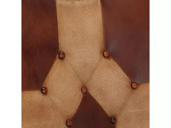Chaise à bascule et repose-pieds Marron Cuir véritable et toile