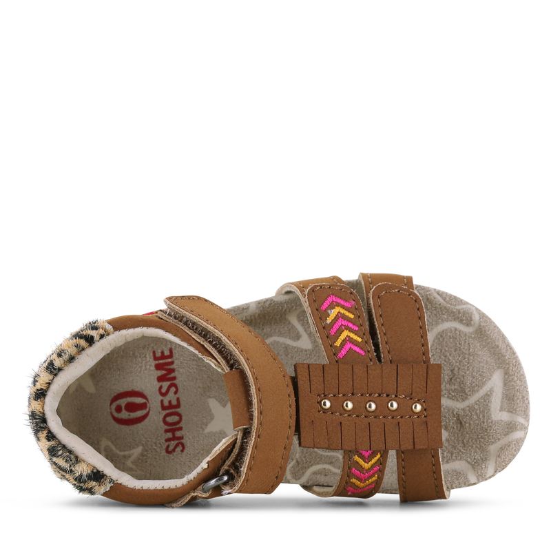 Shoesme cognac sandaaltje met details Microleer | Meisjes schoenen