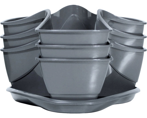Wilk Coubi Kruidenhangpot, kunststof, 29,5 x 29,5 x 88 cm, grijs