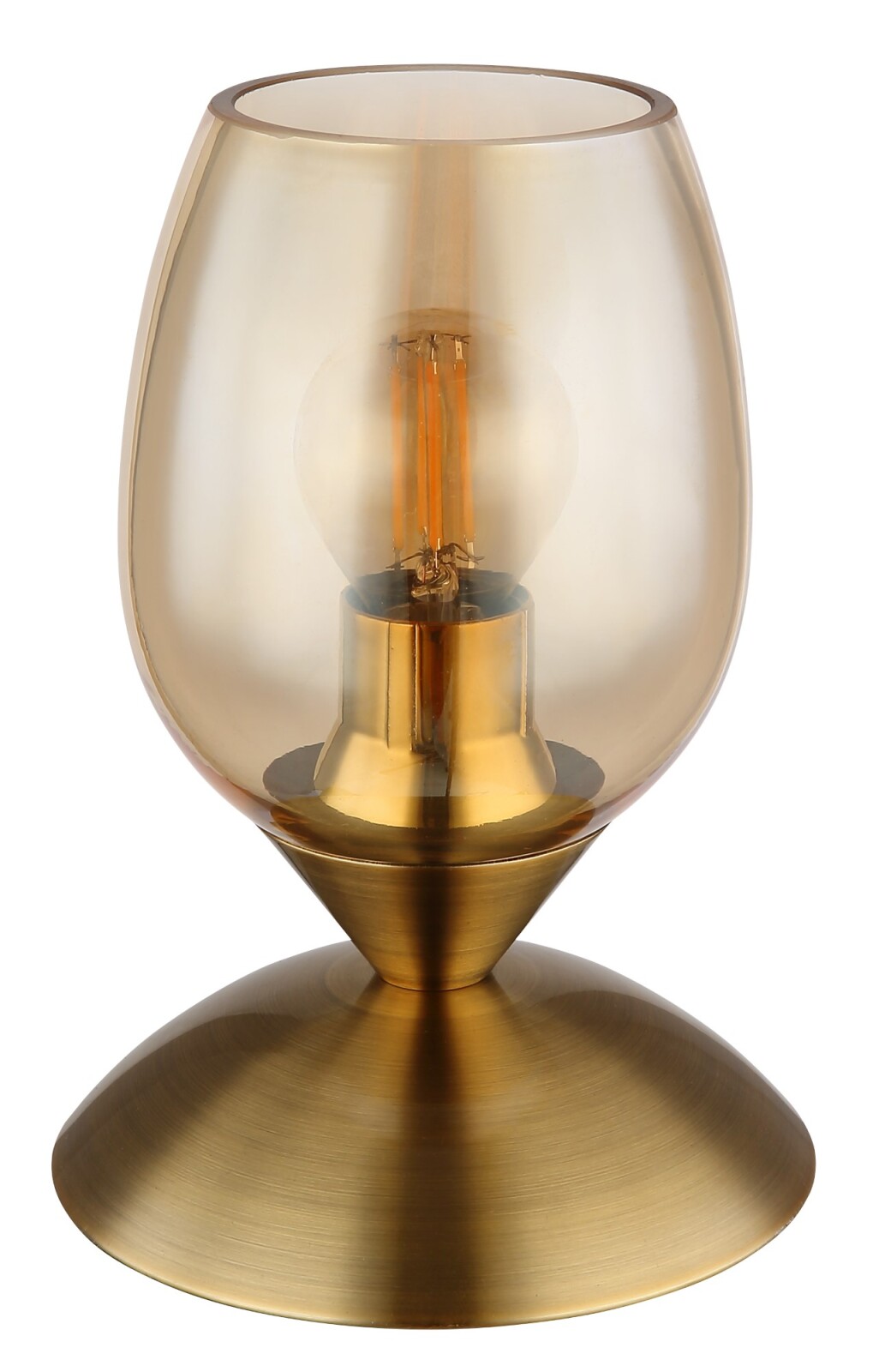 Tischleuchte - Messing matt - amber - Touch - 18 cm