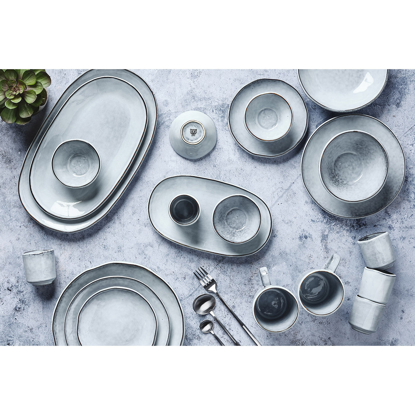 Bjorn 6 Tasses en Grès Cloud gris clair - 12 cl