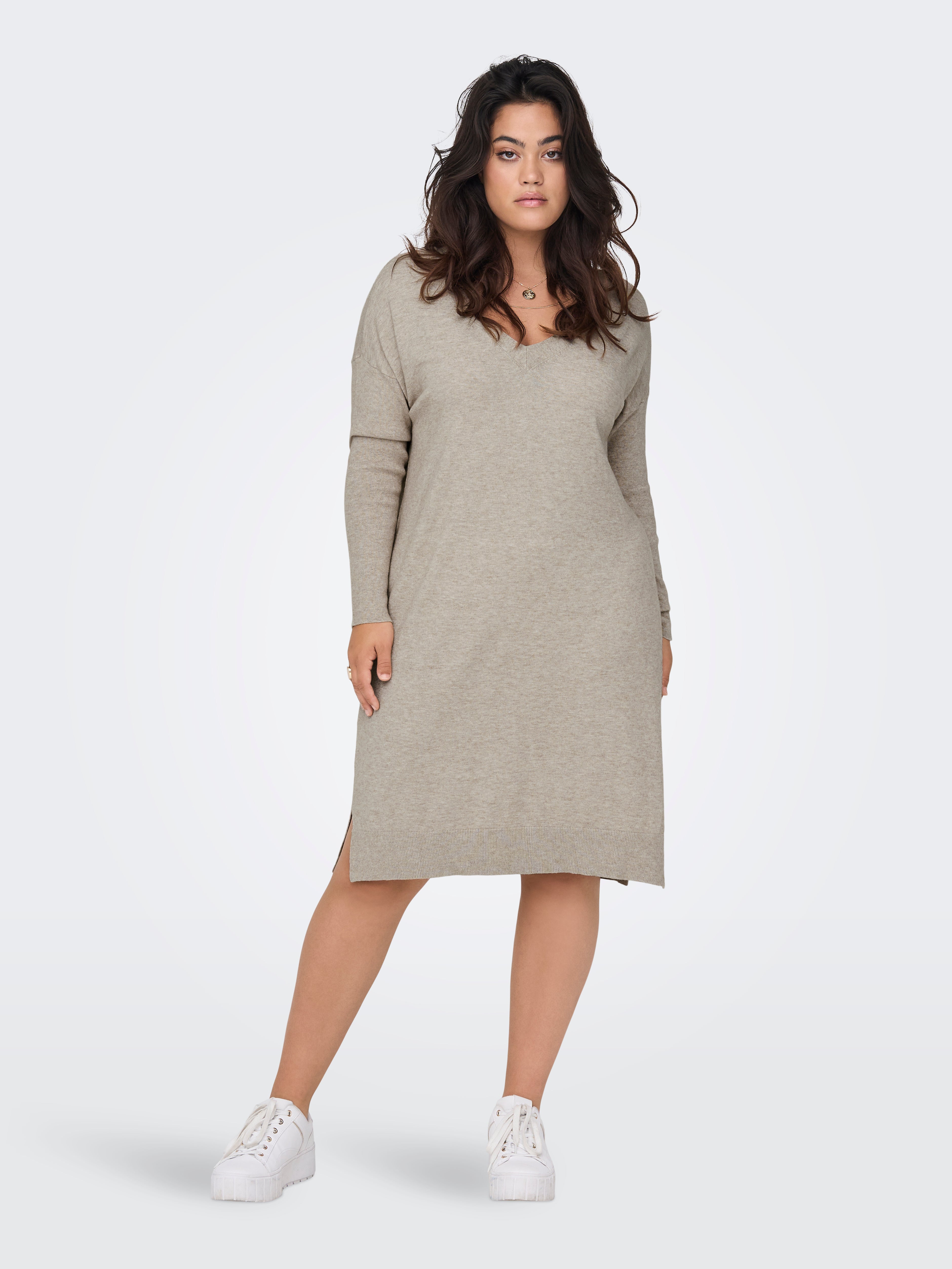 CARIBI Langes Kleid Mocha Meringue